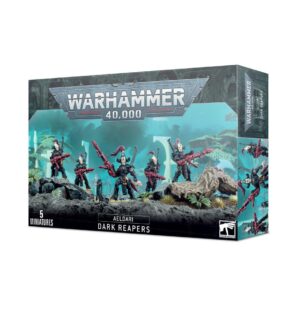 Aeldari Dark Reapers miniatures set for Warhammer 40,000 featuring five dynamic, detailed figures.