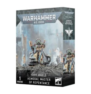 Asmodai miniature model from Warhammer 40,000 featuring Dark Angels intricate battle-themed design.