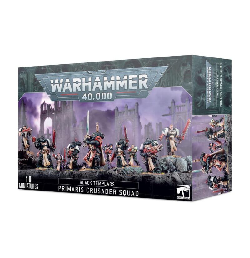 Black Templars Primaris Crusader Squad: 10 detailed miniatures for Warhammer 40,000 collectors.