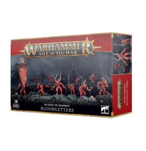 Bloodletters Miniatures Set for Warhammer Age of Sigmar features 10 dynamic, intricately designed figures.