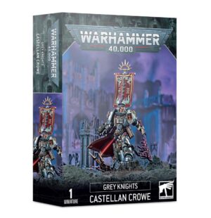 Castellan Crowe model: Elite Grey Knights warrior in ornate armor for Warhammer 40,000 battles.
