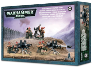 Catachan Heavy Weapons Squad box set features fierce soldiers in action for Warhammer 40K.