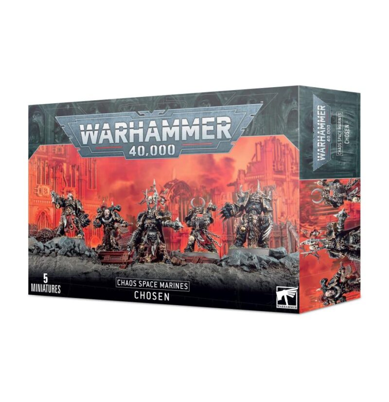 Chaos Space Marines: Chosen set features five dynamic miniatures in striking Warhammer 40,000 design.