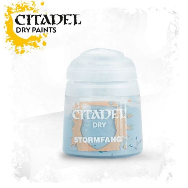 Citadel Stormfang Dry Paint: vibrant light blue color for miniature painting and modeling.