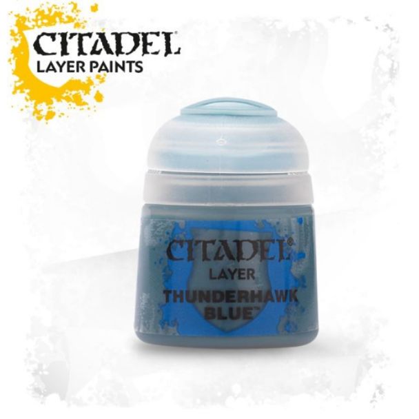Citadel Thunderhawk Blue paint for miniatures, ideal for layering and vibrant color effects.