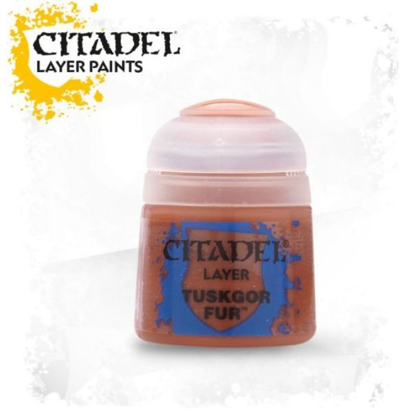 Citadel Tuskgor Fur paint—perfect for detailing tabletop miniatures with a soft earthy tone.