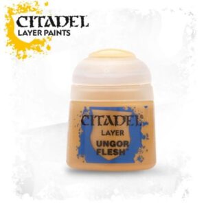 Citadel Ungor Flesh Layer Paint for painting miniature skin tones with easy access design.