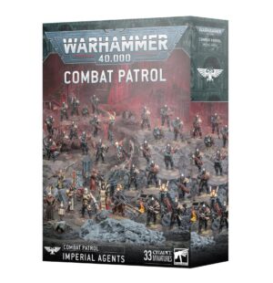 Combat Patrol: Imperial Agents - Warhammer 40,000 box set featuring 33 miniatures for strategic gameplay.