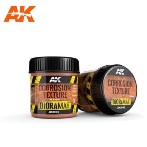 Realistic corrosion texture paint for dioramas and models by AK Interactive.