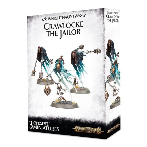 Crawloke the Jailor Miniatures Set: Three haunting Nighthaunt figures for Warhammer tabletop gaming.