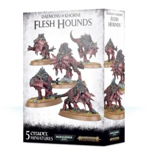 Flesh Hounds of Khorne miniatures: five fierce demons for your Warhammer army.