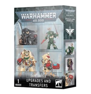 Dark Angels Warhammer 40,000 Starter Set packaging features sleek design and customizable miniatures.
