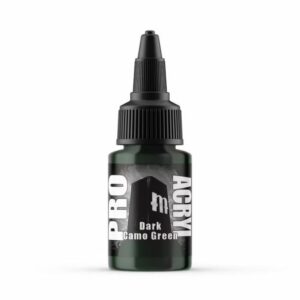 Dark Camo Green acrylic paint for precision model painting and realistic detail in artwork.