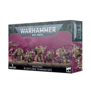 Death Guard Blightlord Terminators set: five detailed miniatures from Warhammer 40,000.