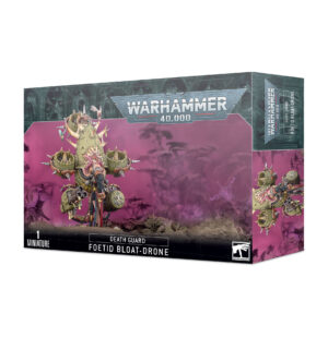 Death Guard Foetid Bloat-Drone model packaging featuring a grotesque design and dark aesthetic.