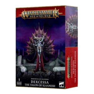 Dexcessa: The Talon of Slaanesh box set showcases an intricate Slaanesh miniature model.