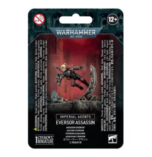 Eversor Assassin miniature from Warhammer 40,000, featuring dynamic pose and intricate design.