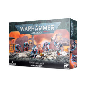 Genestealer Cult Aberrants miniature set for Warhammer 40K, featuring five detailed and dynamic figures.