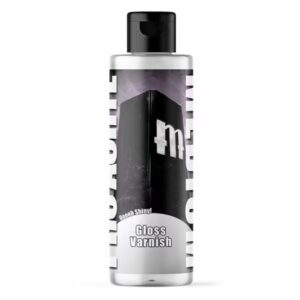 Premium gloss varnish bottle for vibrant, artistic finishes in crafts and artwork.