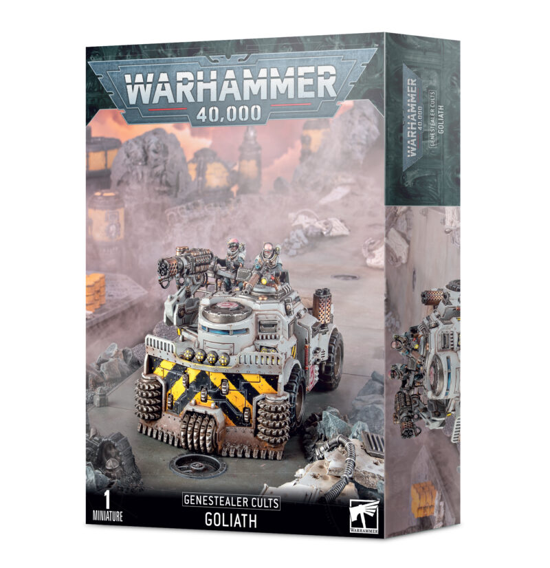 Goliath Vehicle: Genestealer Cults’ armored transport in Warhammer 40,000’s dystopian battlefield setting.