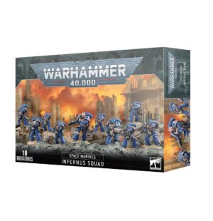 Explore the Infernus Squad box set featuring elite Space Marine miniatures for Warhammer 40,000.