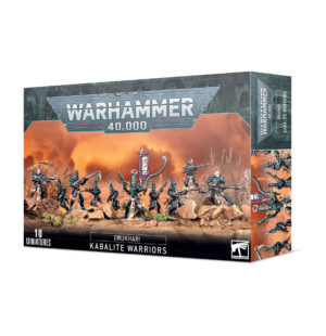 Kabalite Warriors miniatures set for Warhammer 40,000: ten detailed, combat-ready figures with futuristic designs.