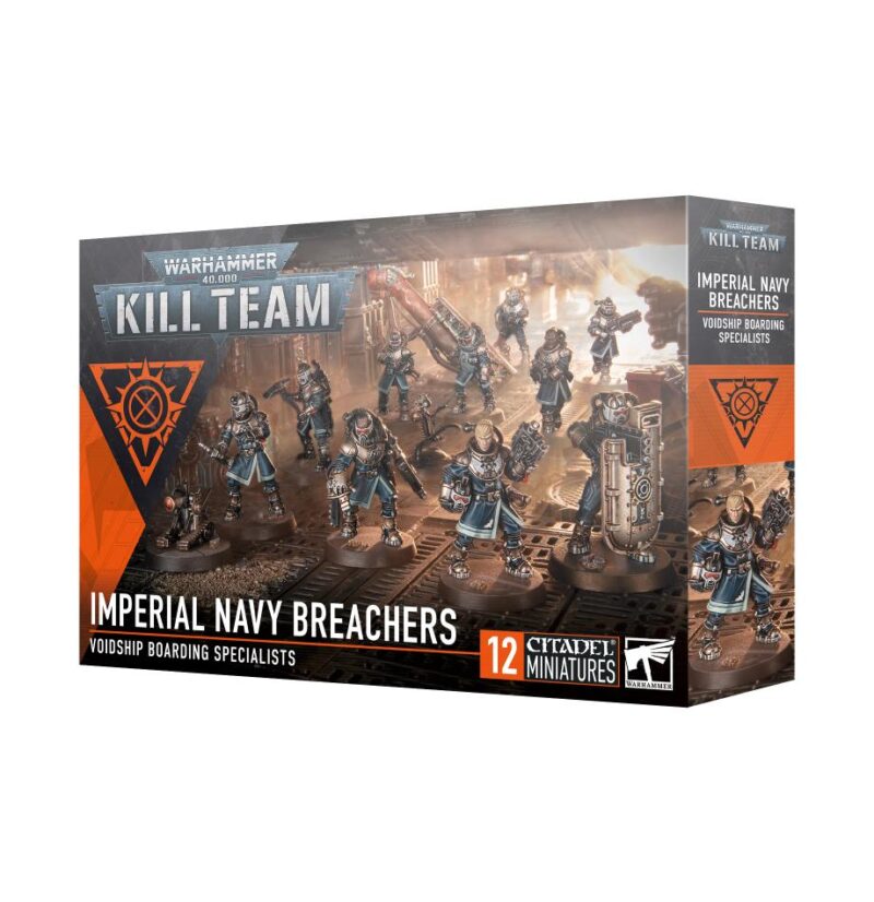 Warhammer 40K Kill Team: Imperial Navy Breachers Set with detailed tactical miniatures for boarding actions.