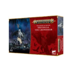 Krethusa The Croneseer miniature model box art from Warhammer Age of Sigmars Daughters of Khaine.