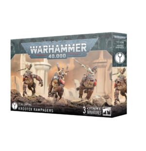 Krootox Rampagers box set: three detailed miniatures for Warhammer 40,000 tabletop gameplay.
