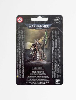 Necron Overlord miniature figure with Tachyon Arrow from Warhammer 40,000, ages 12 and up.