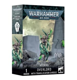 Necron Overlord miniature with Translocation Shroud from Warhammer 40,000, showcasing intricate, advanced designs.