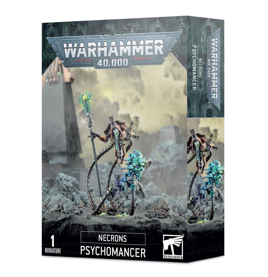 Necron Psychomancer Box Set features dynamic miniatures and dark art from Warhammer 40,000.