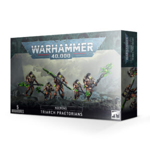 Necron Triarch Praetorians miniatures for Warhammer 40K: detailed designs and vibrant energy weapons.