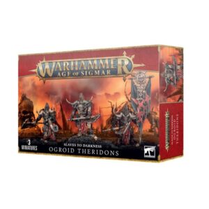 Ogroid Theridons miniatures for Warhammer Age of Sigmar, featuring three detailed figures.
