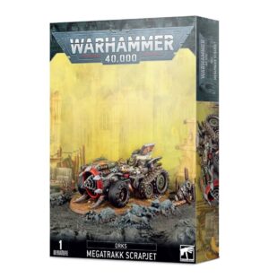 Ork Megatrakk Scrapjet model kit: chaotic vehicle for Warhammer 40,000 battles and customization.