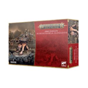 Vibrant Ork Warclan Marshcrawla Sloggoth model box art for Warhammer Age of Sigmar.