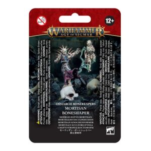 Ossiarch Bone Reapers Mortisan Boneshaper model packaging with vibrant artwork and detailed design.