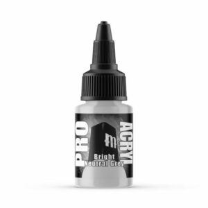 Sleek PRO ACRYL Bright Neutral Grey acrylic paint bottle with precision applicator for detailed artistry.
