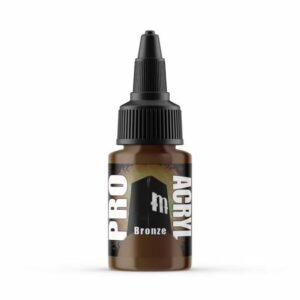 Pro Acryl bronze acrylic paint in a sleek bottle, perfect for artists and detail work.
