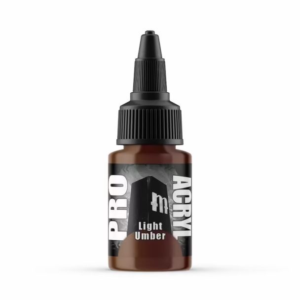 PRO ACRYL Light Umber acrylic paint in a sleek bottle for precise application and vibrant results.