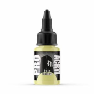 Professional-grade PRO ACRYL pale yellow acrylic paint for precise, vibrant artistic applications.