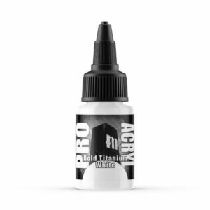 Pro Acrylic Bold Titanium White paint bottle with a clear body and precise application design.