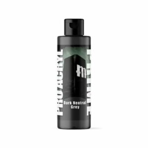 Premium PROAcryl Dark Neutral Grey paint bottle designed for artists, featuring a sleek black finish.