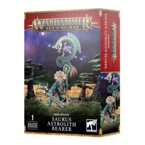 Saurus Astrolith Bearer model kit for Warhammer: Age of Sigmar, perfect for collectors and gamers.