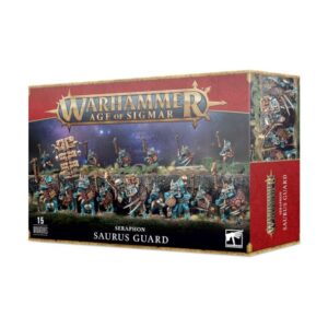 Saurian Warriors Set: Detailed Saurus Guard miniatures for Warhammer: Age of Sigmar gameplay and display.