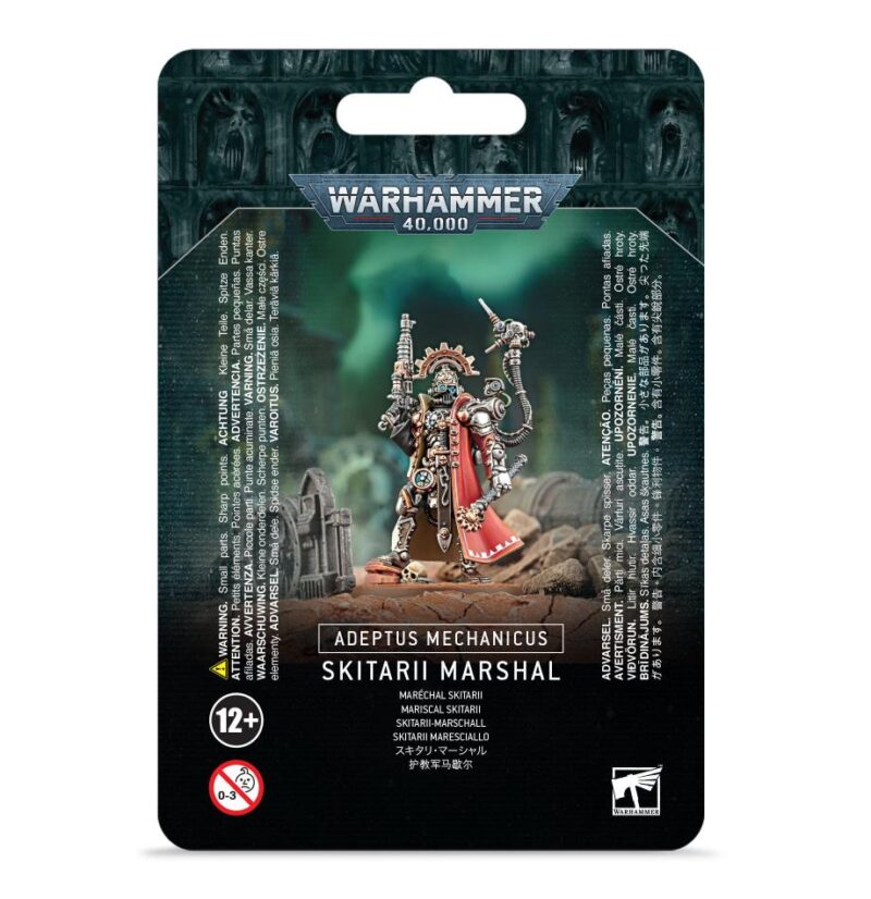 Skitarii Marshal miniature showcases detailed design in striking packaging from Warhammer 40,000.