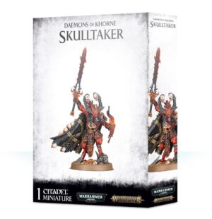 Skulltaker Miniature Model: Daemon of Khorne with vibrant design and intricate details.
