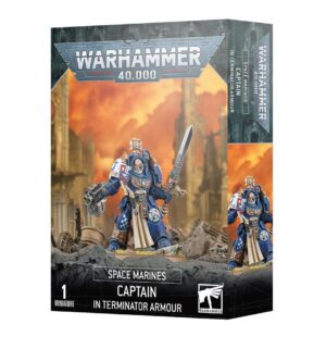 Warhammer 40,000 Space Marine Captain Terminator Armour model kit box with dramatic artwork and details.