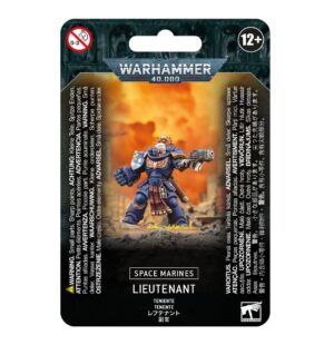 Space Marine Lieutenant miniature packaging from Warhammer 40,000 features vibrant action-packed design.