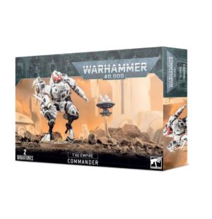 Tau Empire Commander model set packaging showcases dynamic miniatures and striking sci-fi artwork.